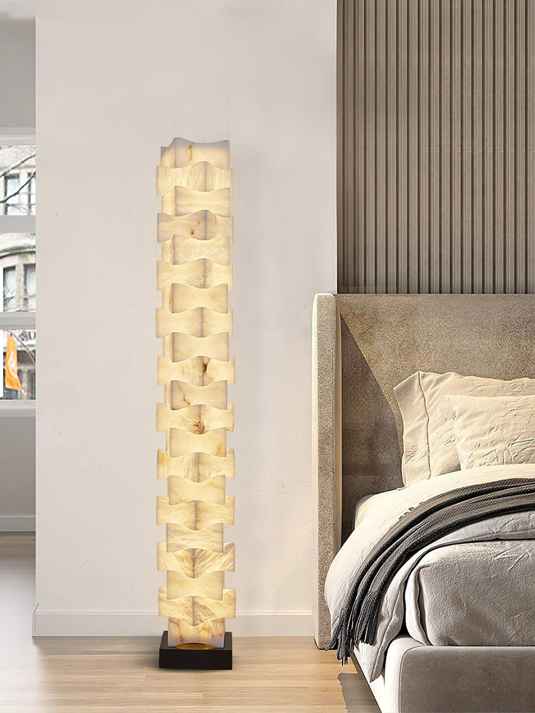 Stacked Alabaster Squares Floor Lamp - Vakkerlight