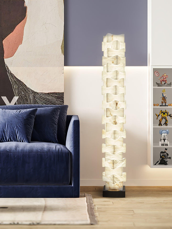 Stacked Alabaster Squares Floor Lamp - Vakkerlight