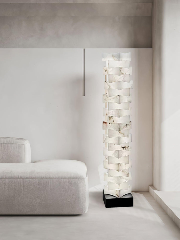 Stacked Alabaster Squares Floor Lamp - Vakkerlight