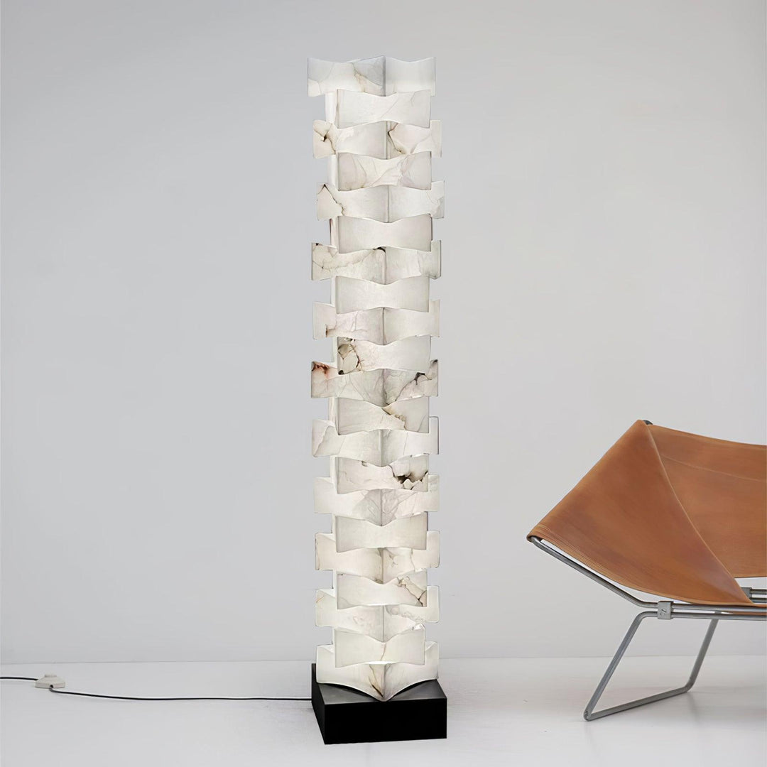 Stacked Alabaster Squares Floor Lamp - Vakkerlight