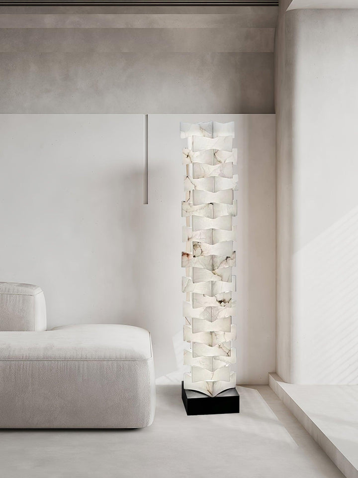 Stacked Alabaster Squares Floor Lamp - Vakkerlight