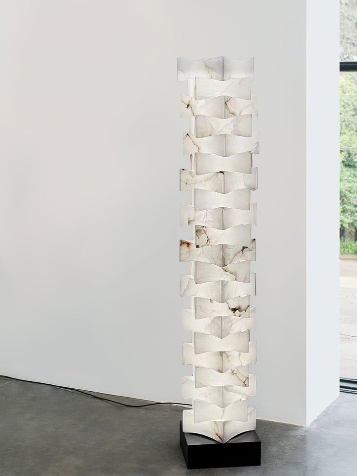 Stacked Alabaster Squares Floor Lamp - Vakkerlight