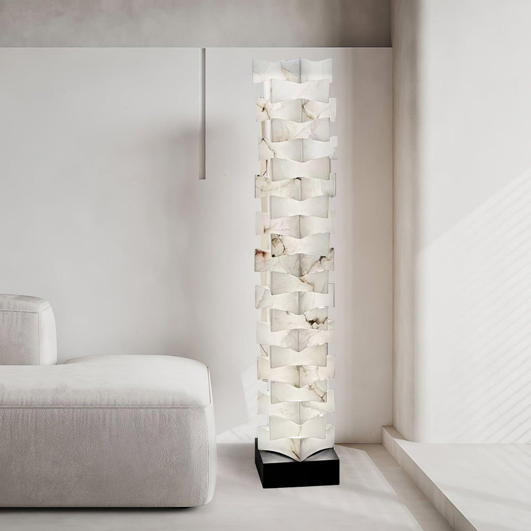 Stacked Alabaster Squares Floor Lamp - Vakkerlight