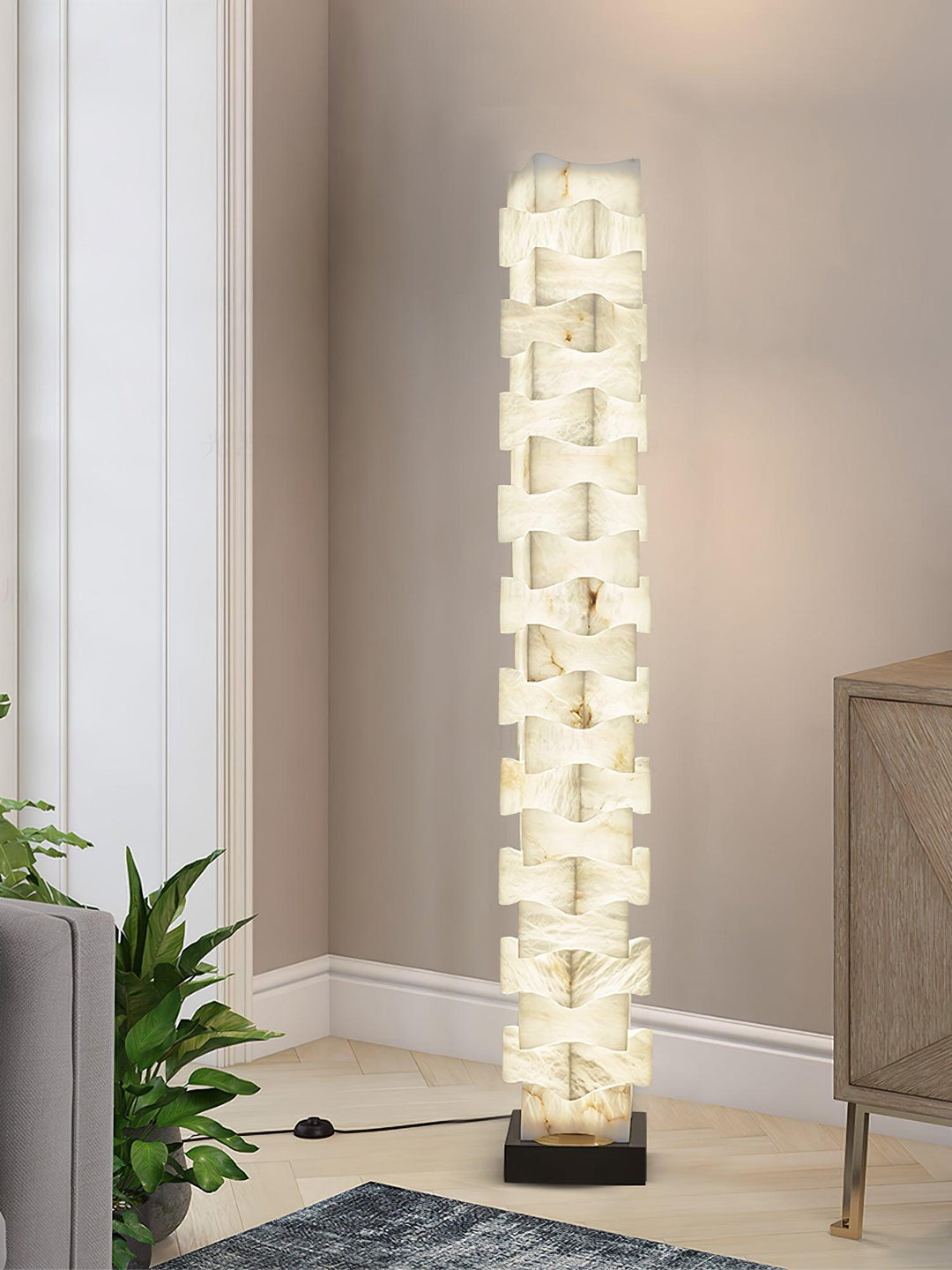 Stacked Alabaster Squares Floor Lamp - Vakkerlight