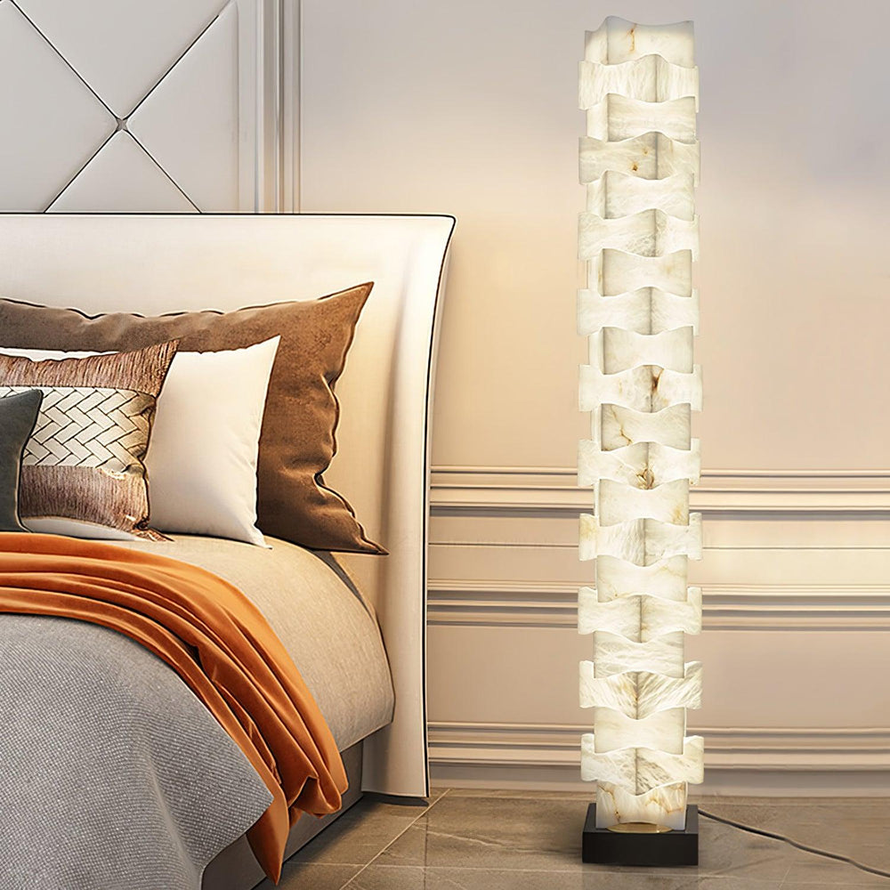 Stacked Alabaster Squares Floor Lamp - Vakkerlight