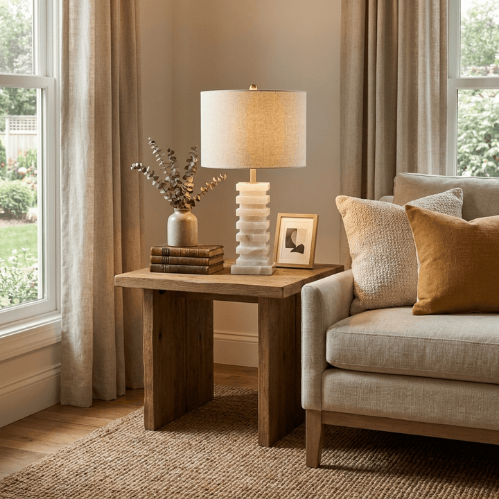 Stacked Alabaster Table Lamp - Vakkerlight