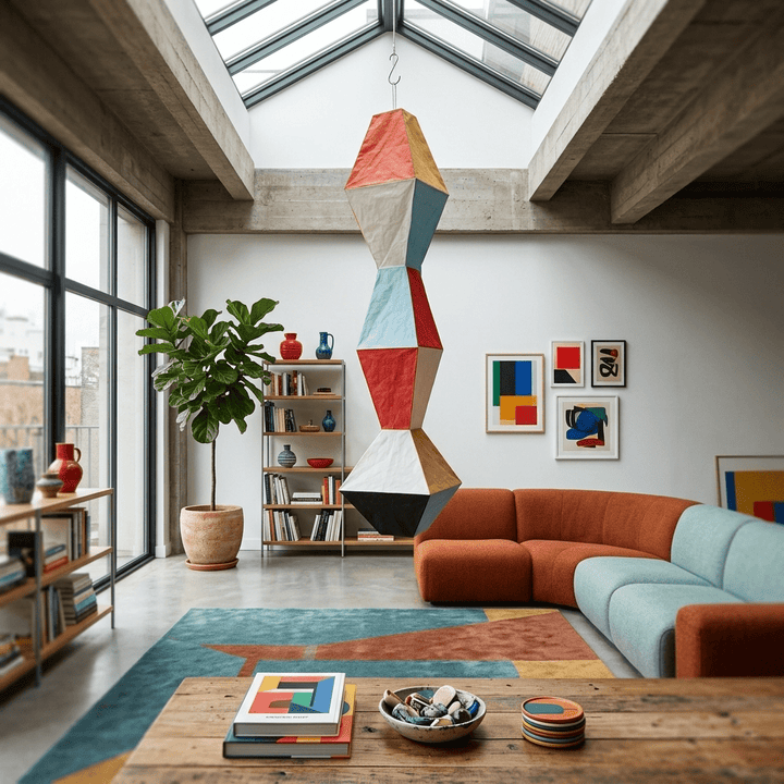 Stacked Geometric Rice Paper Pendant Lamp - Vakkerlight