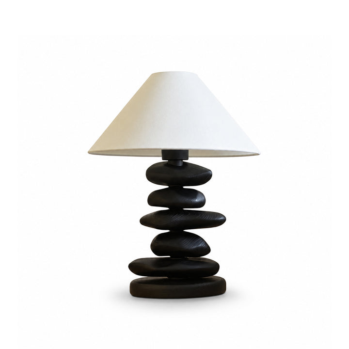 Stacked Pebble Wood Table Lamp