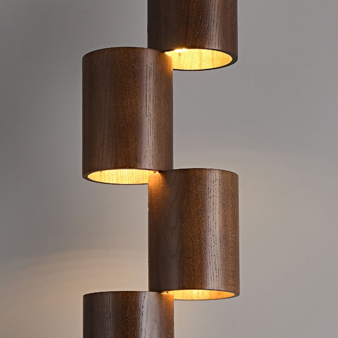 Stacked Wood Tower Floor Lamp - Vakkerlight