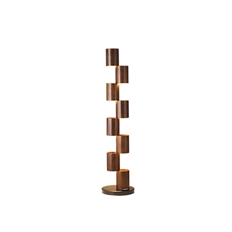 Stacked Wood Tower Floor Lamp - Vakkerlight