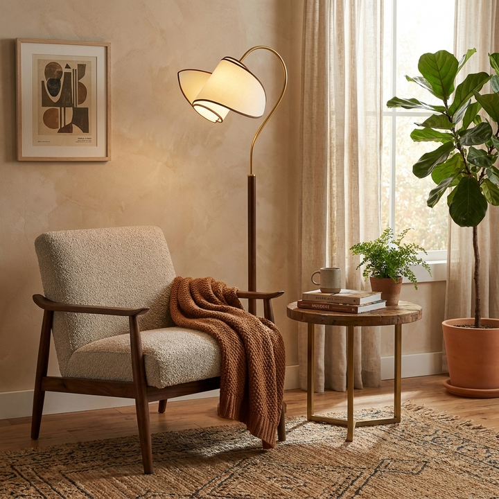 Stelmo Curved Neck Floor Lamp