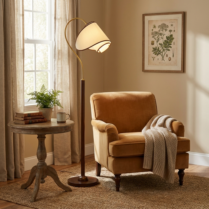 Stelmo Curved Neck Floor Lamp