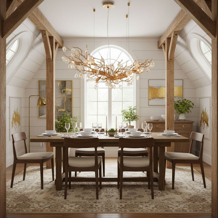 Stone Crystal Brass Chandelier - Vakkerlight