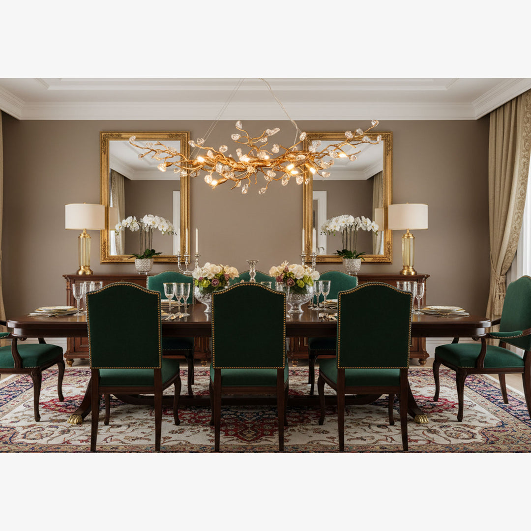 Stone Crystal Brass Chandelier - Vakkerlight