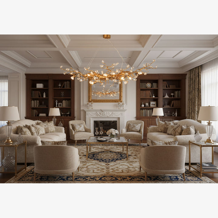 Stone Crystal Brass Chandelier - Vakkerlight