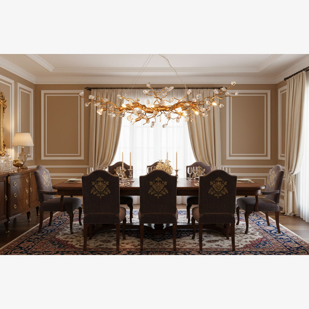 Stone Crystal Brass Chandelier - Vakkerlight