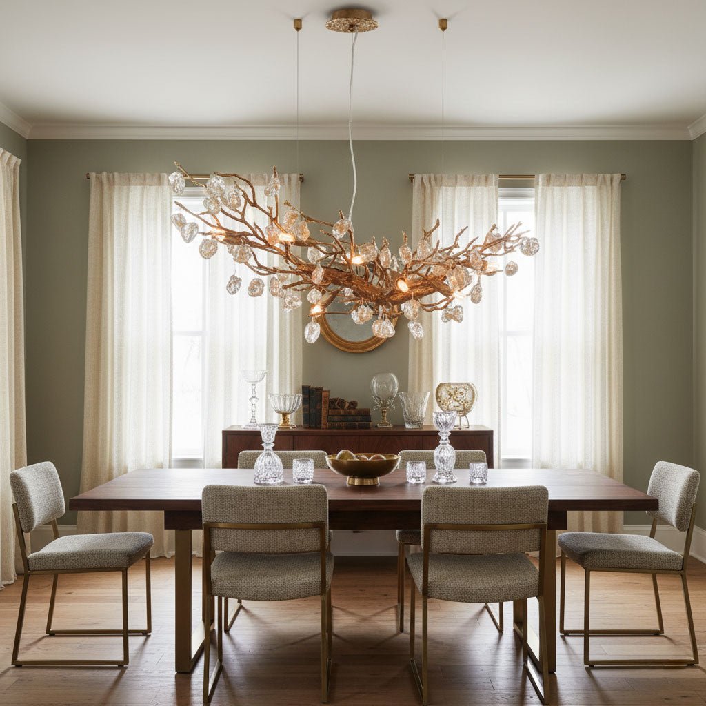 Stone Crystal Brass Chandelier - Vakkerlight