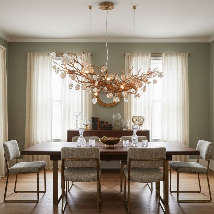 Stone Crystal Brass Chandelier - Vakkerlight