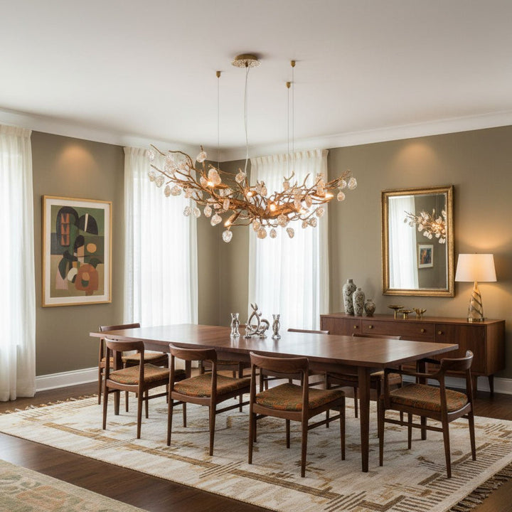 Stone Crystal Brass Chandelier - Vakkerlight