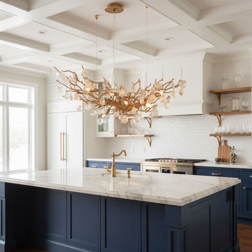 Stone Crystal Brass Chandelier - Vakkerlight