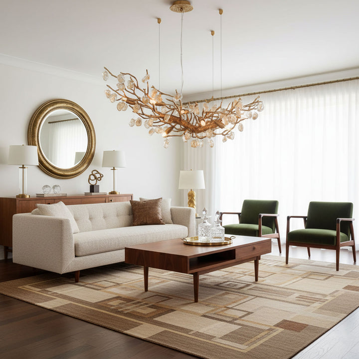 Stone Crystal Brass Chandelier - Vakkerlight