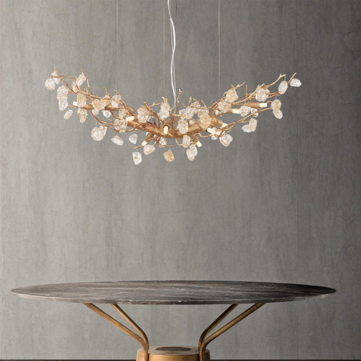 Stone Crystal Brass Chandelier - Vakkerlight