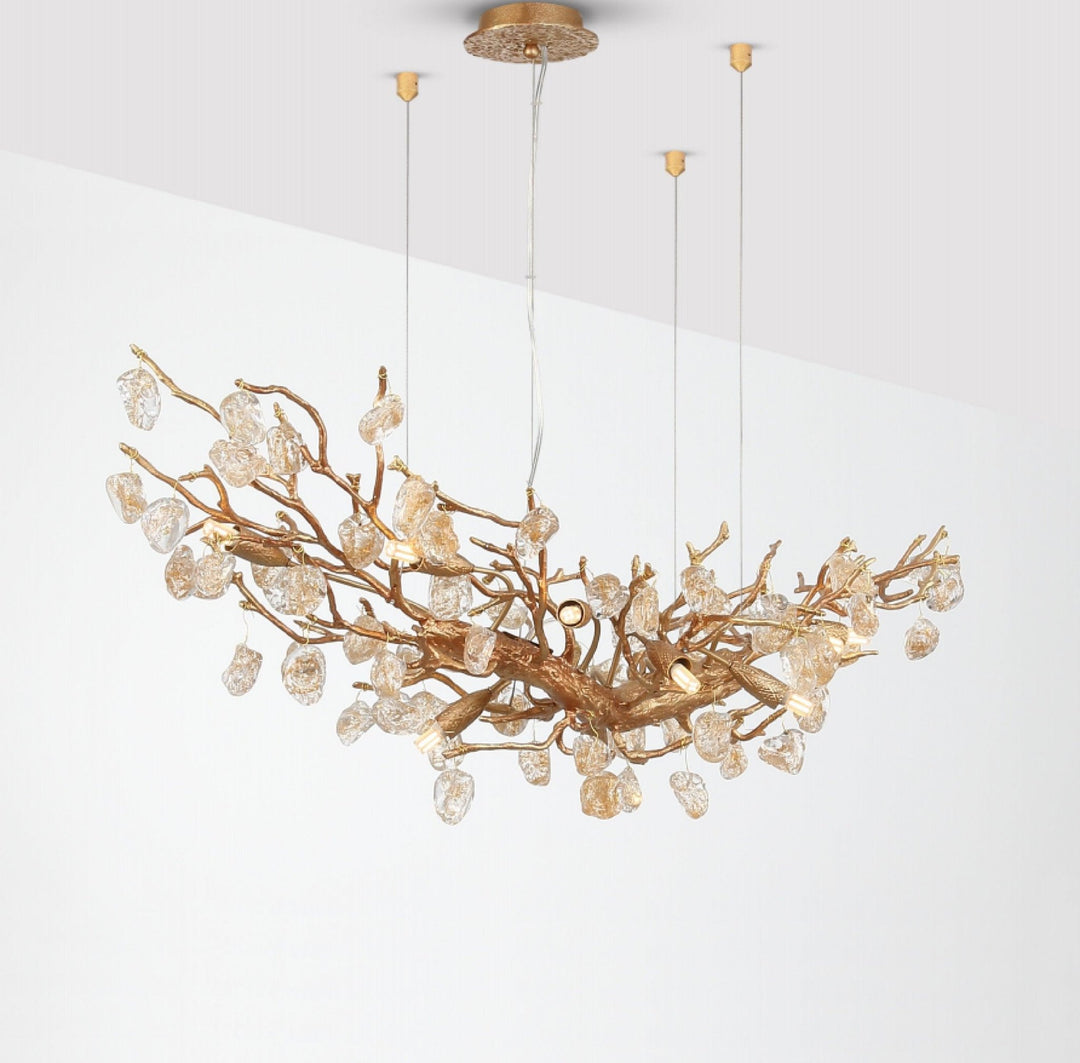 Stone Crystal Brass Chandelier - Vakkerlight