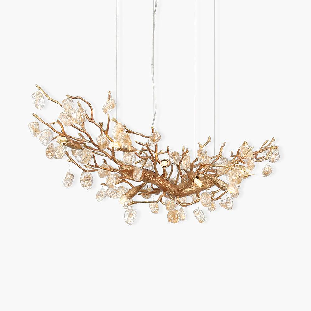 Stone Crystal Brass Chandelier - Vakkerlight