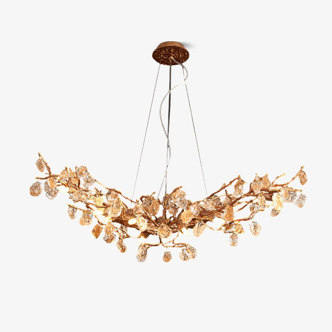 Stone Crystal Brass Chandelier - Vakkerlight