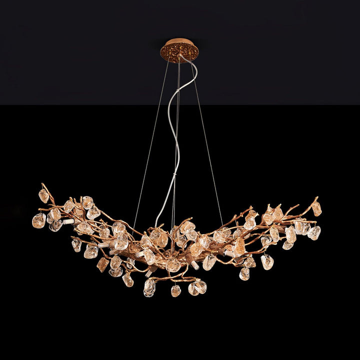 Stone Crystal Brass Chandelier - Vakkerlight