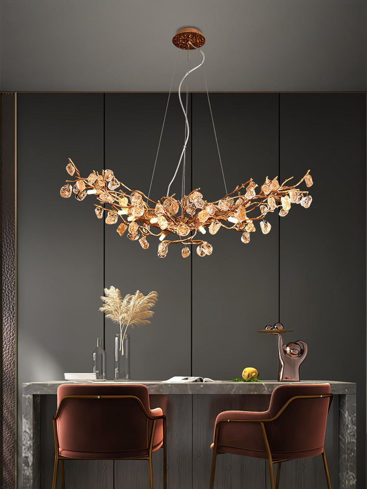 Stone Crystal Brass Chandelier - Vakkerlight