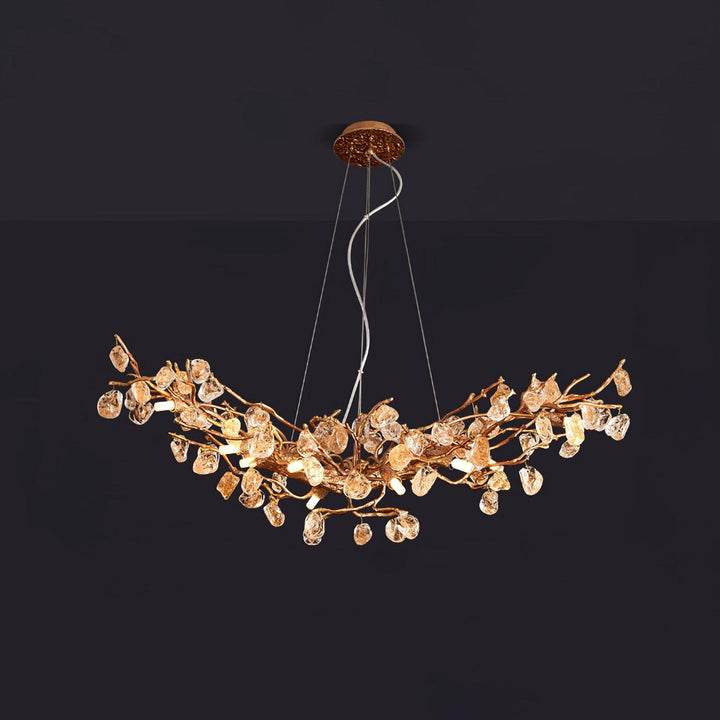 Stone Crystal Brass Chandelier - Vakkerlight