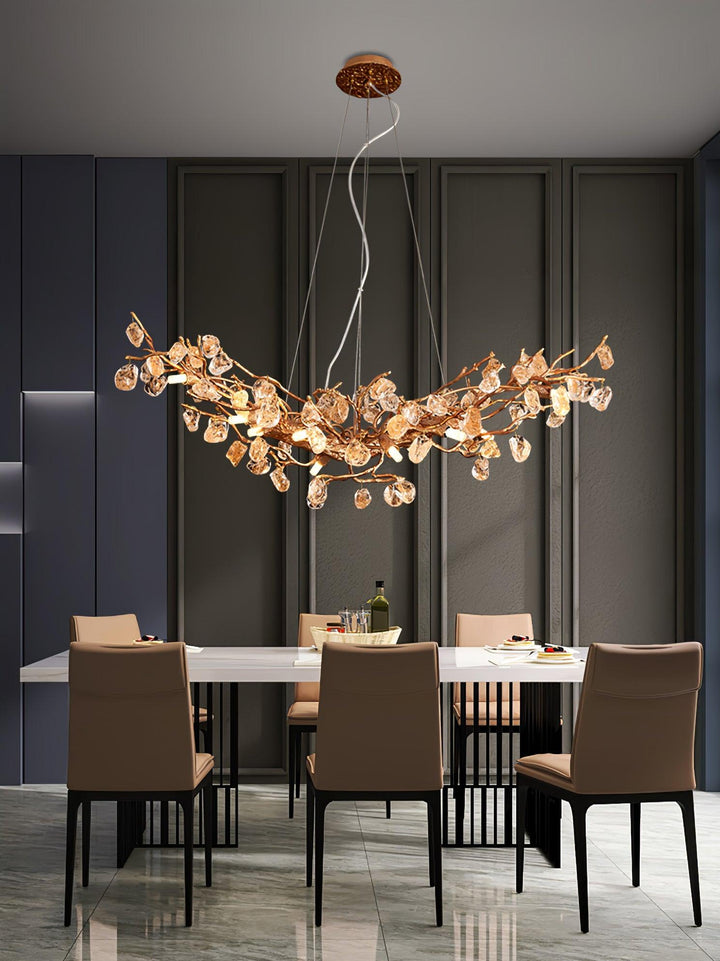 Stone Crystal Brass Chandelier - Vakkerlight