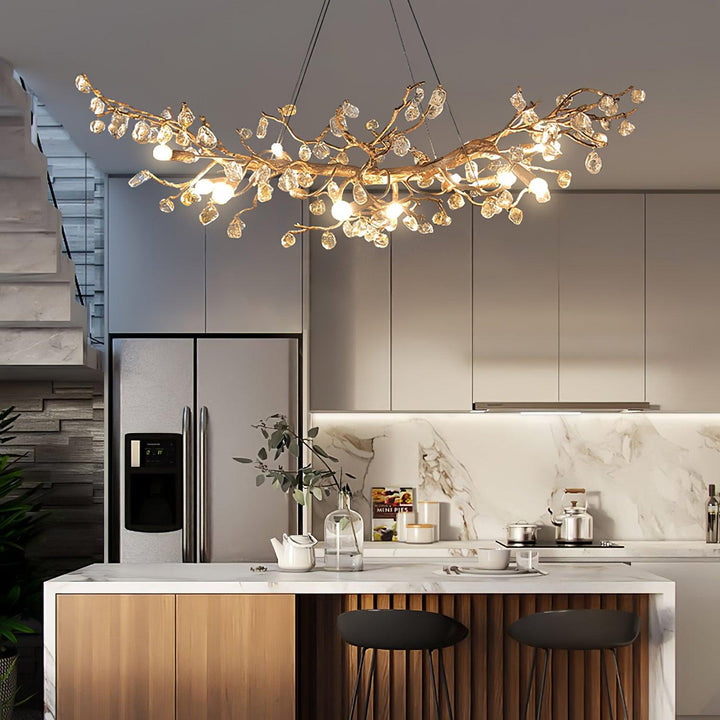 Stone Crystal Brass Chandelier - Vakkerlight