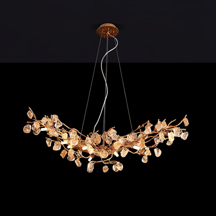 Stone Crystal Brass Chandelier - Vakkerlight