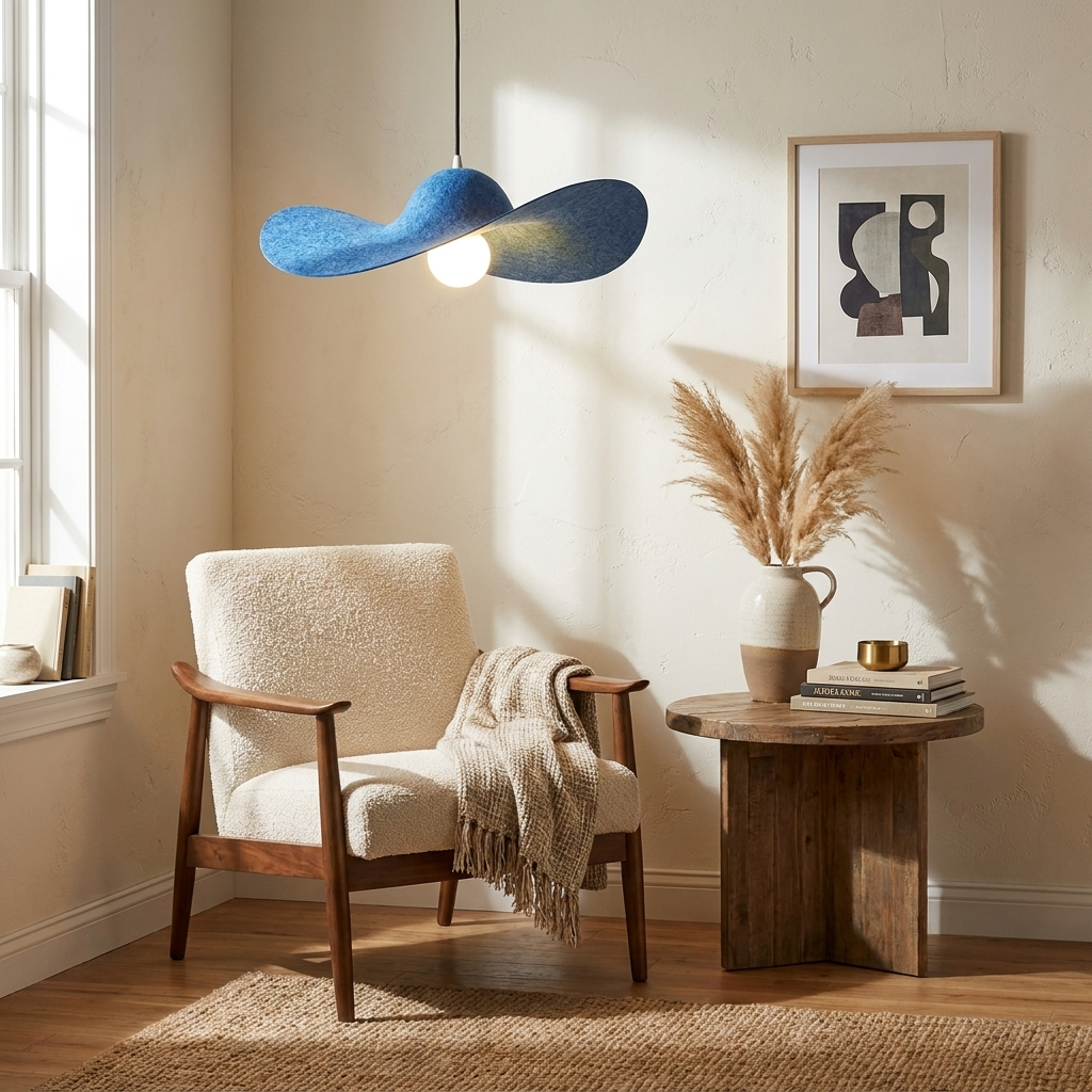 Straw Hat Acoustic Pendant Light