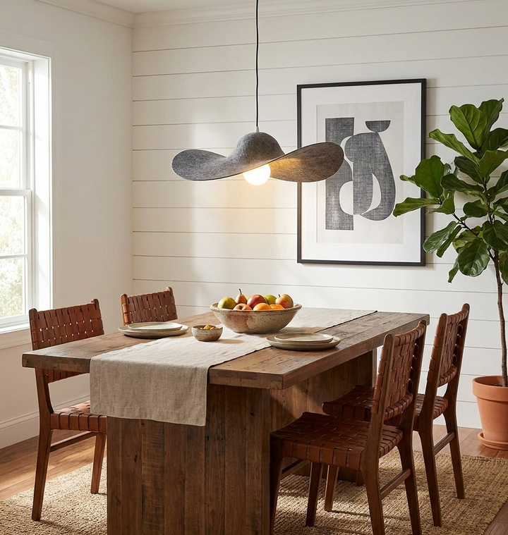 Straw Hat Acoustic Pendant Light