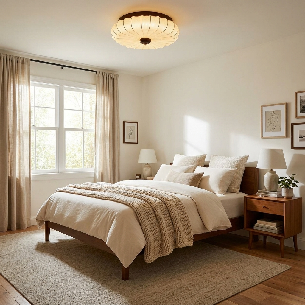 Stretch Fabric Petal Flush Mount