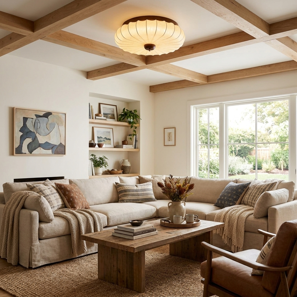 Stretch Fabric Petal Flush Mount