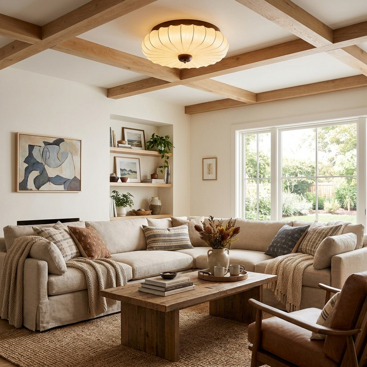 Stretch Fabric Petal Flush Mount