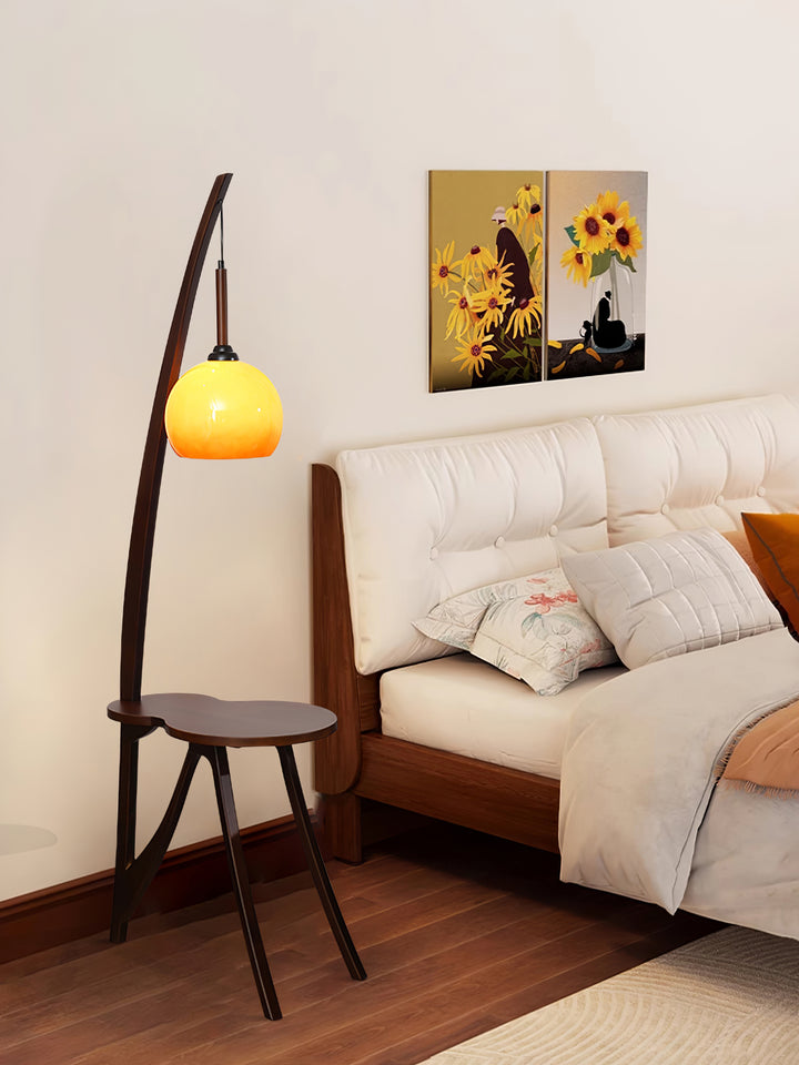 Arc Wood Hanging Floor Lamp - Vakkerlight