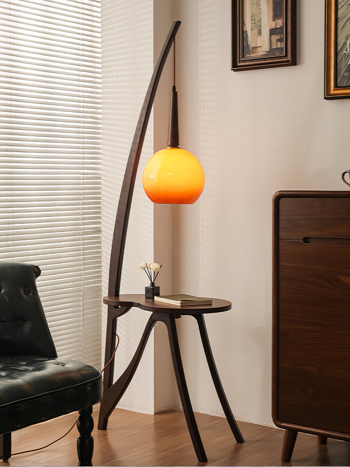 Arc Wood Hanging Floor Lamp - Vakkerlight