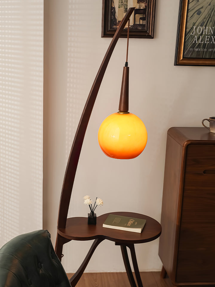 Arc Wood Hanging Floor Lamp - Vakkerlight