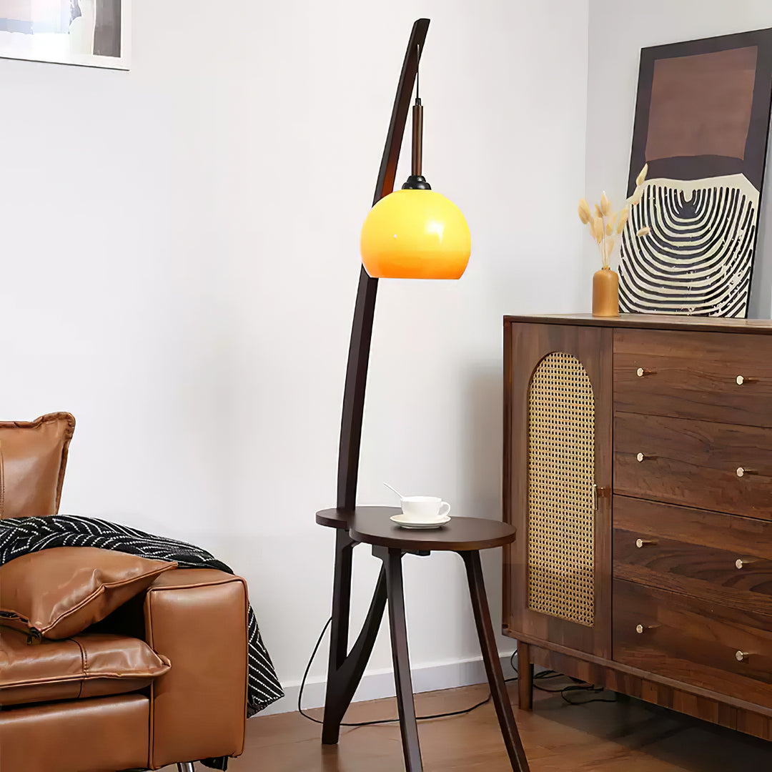 Arc Wood Hanging Floor Lamp - Vakkerlight