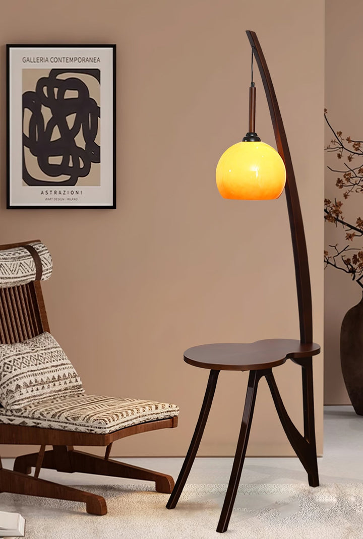 Arc Wood Hanging Floor Lamp - Vakkerlight