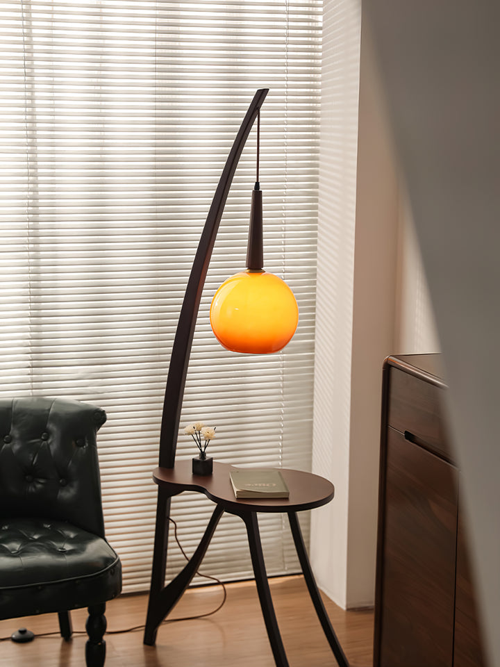 Arc Wood Hanging Floor Lamp - Vakkerlight