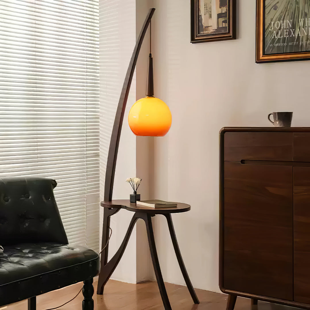 Arc Wood Hanging Floor Lamp - Vakkerlight