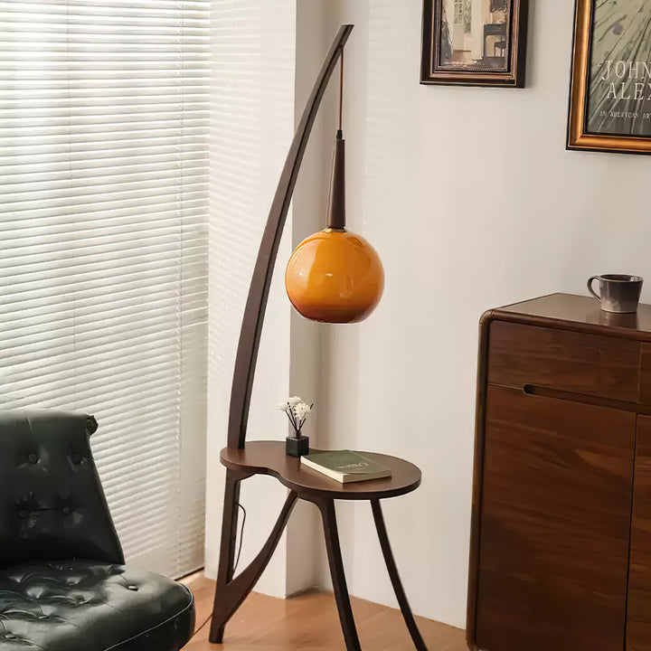 Arc Wood Hanging Floor Lamp - Vakkerlight