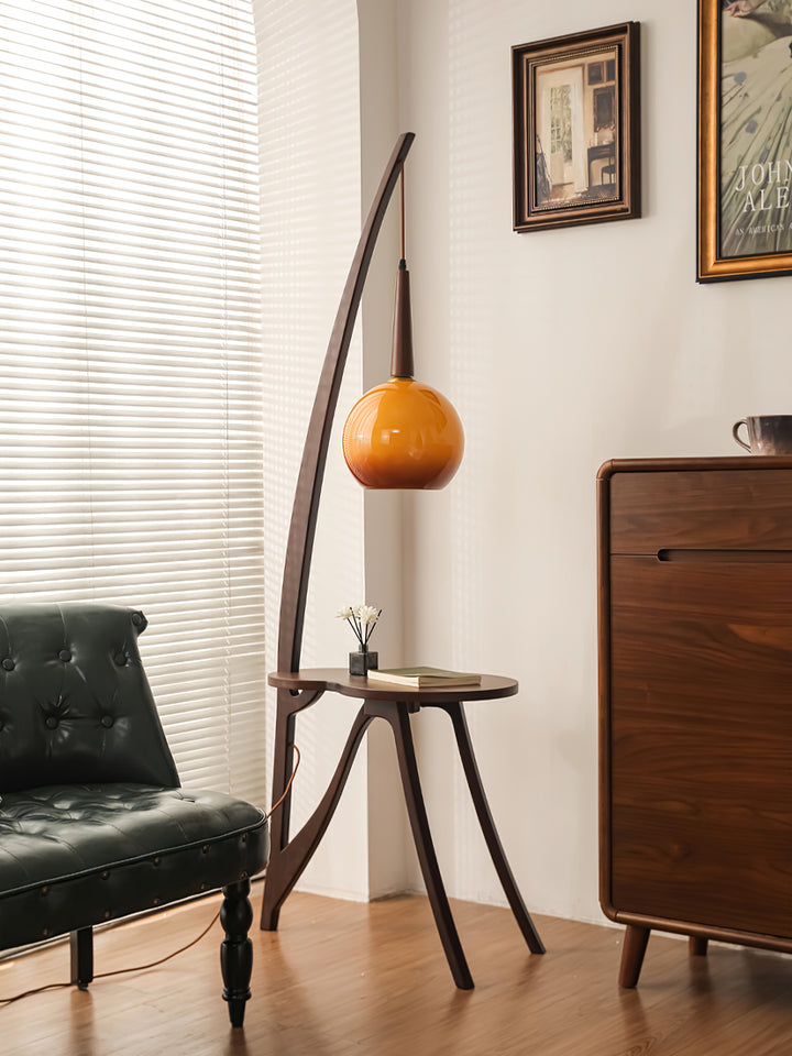 Arc Wood Hanging Floor Lamp - Vakkerlight