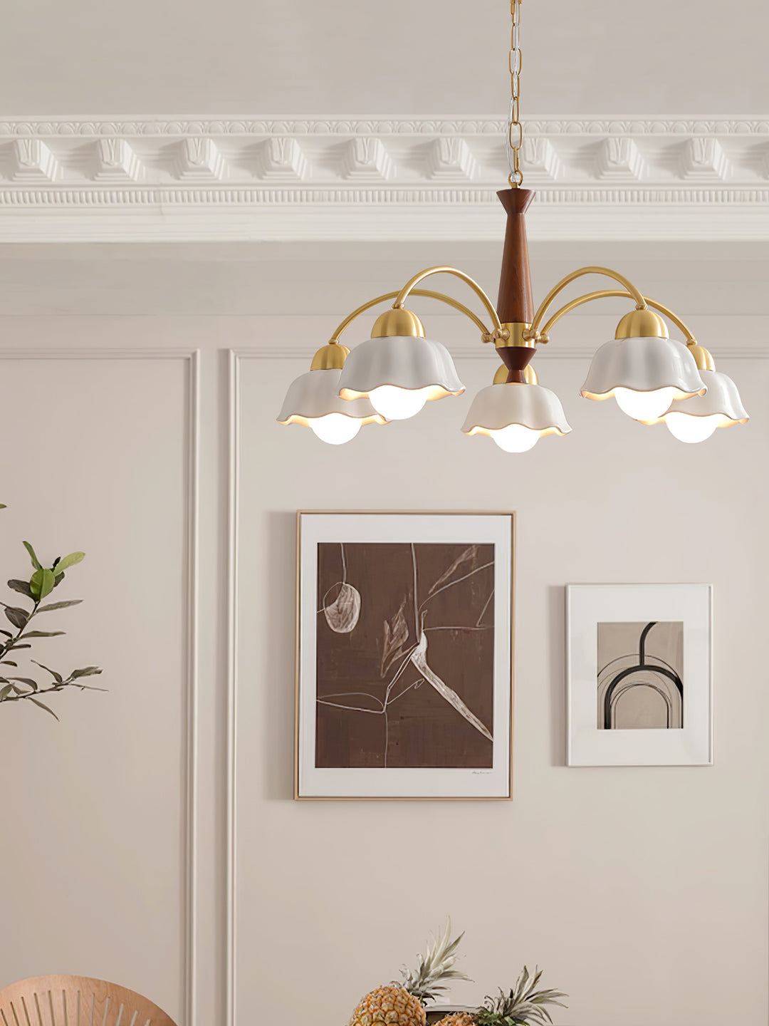 Swedish Modern Brass Chandelier - Vakkerlight